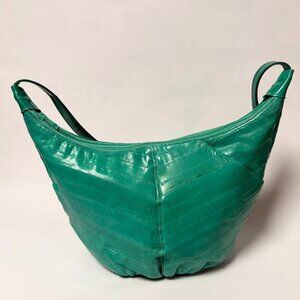 Vintage Minty Green Croissant-Style Purse – Hidden Front Pocket – Unique Retro B